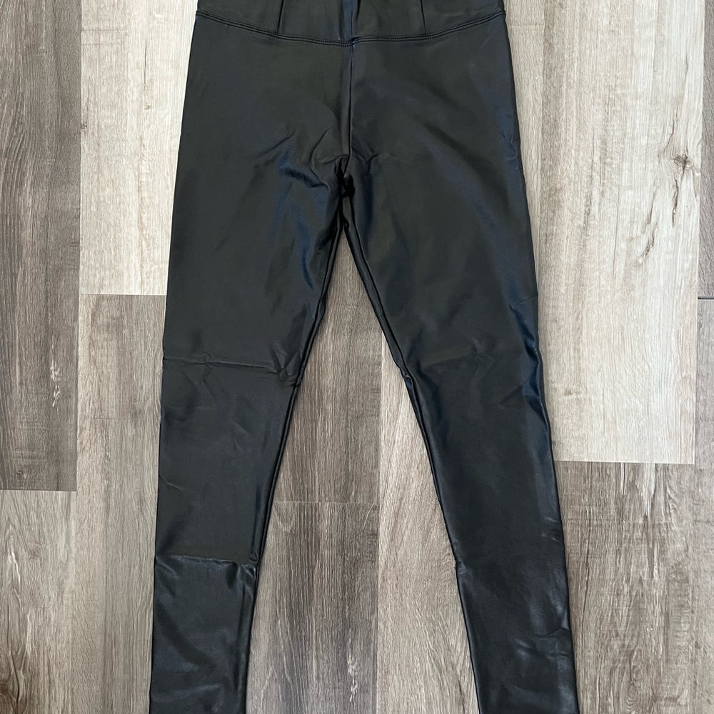Shinestar Black Leather Leggings